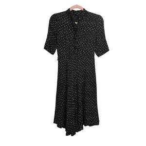 Vivienne Tam Black and White Polka Dot Silk Midi Dress